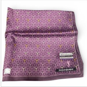 Yves Saint Laurent Pink and Purple Patterned Scarf